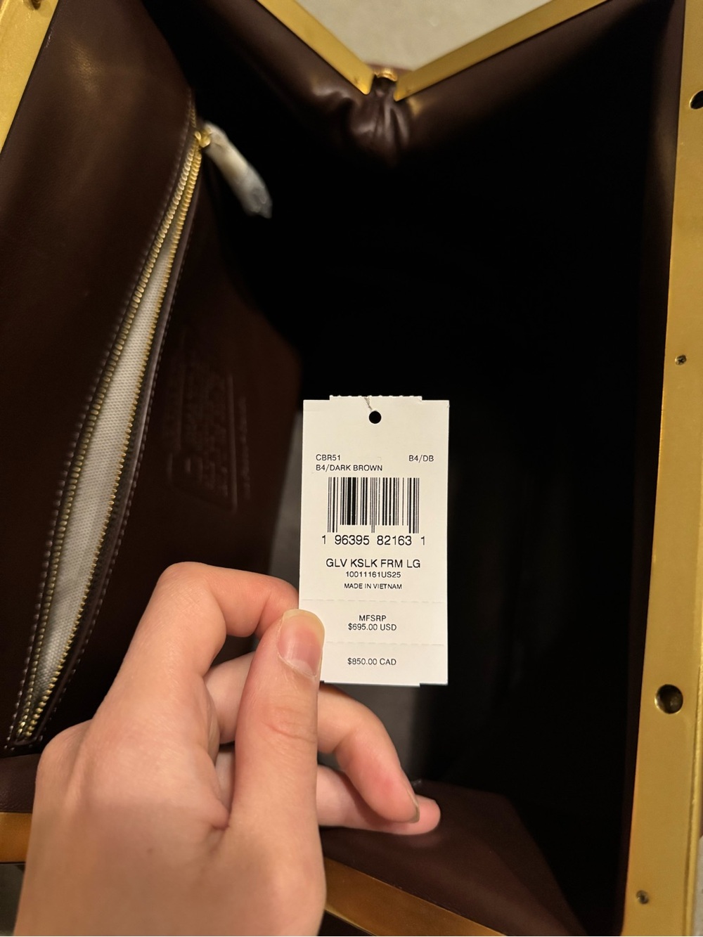 Coach Large Kisslock Frame Bag in Brown with Gold Hardware - Picture 12 of 12